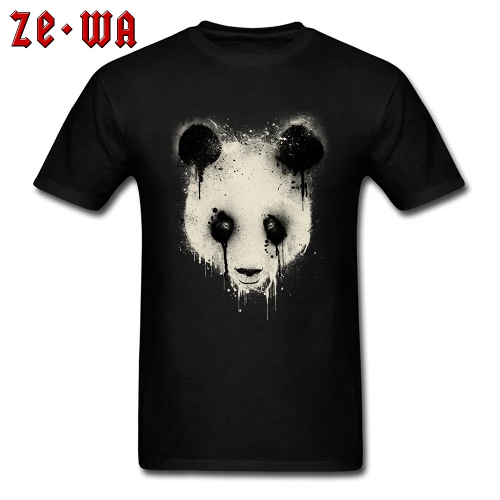 Panda Drip 100% Cotton T-shirts for Men Short Sleeve Customized Tops Shirts Rife Summer Round Collar Tee-Shirt Fashionable Panda Drip black