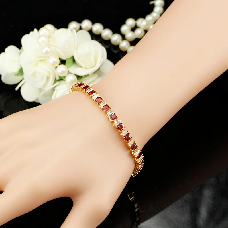 Gold Bracelet Red Stones | Party Bracelets Red Gold | Indian