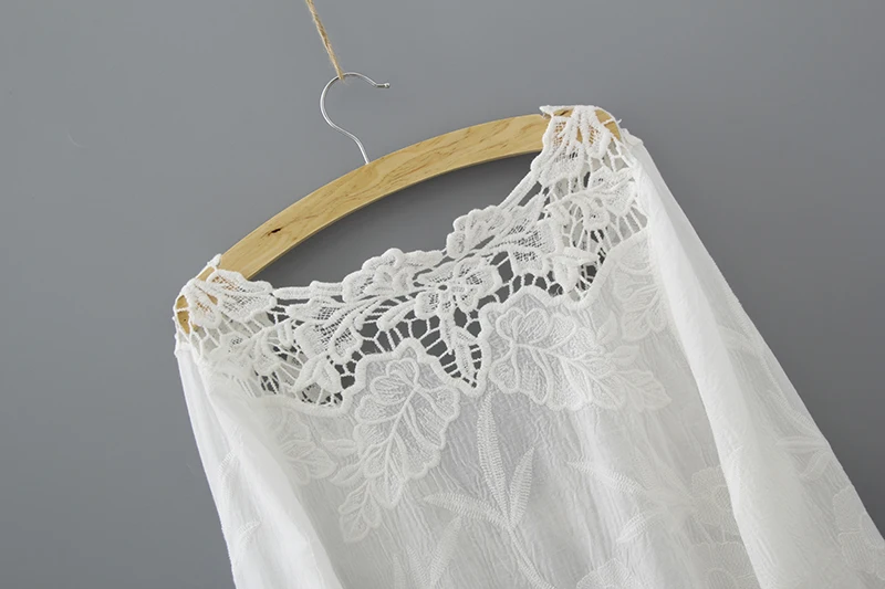 Crochet Lace Kimono Summer 2019 Fashion Holiday Lace Up Tops Women Long Sleeve Hollow Out White Blouse Beach Kimono Cardigan