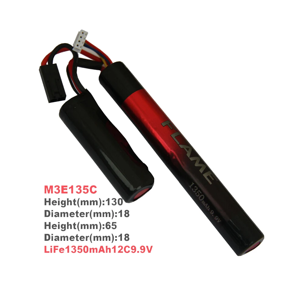 

1pcs 100% Orginal Flame 9.9V 1350mAh 12C LiFePO4 Airsoft CQB/R Battery M3E135C
