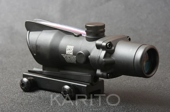 

trijicon acog style 4x32 Red Fiber Rifle Scope with 20mm picatinny rail mount M1390