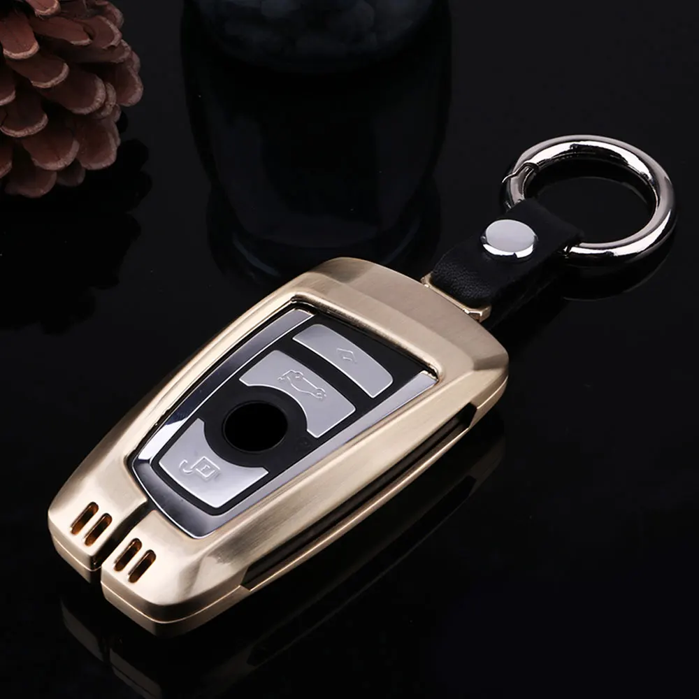 

ATOBABI Galvanized Alloy Smart Key Keychian Fob Cover Frame Cases For BMW X5 X6 X4 X7 F20 F30 E70 F10 F31 E60 Keys Car Styling