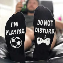 Высокие 1 пара игровые печатные буквы хлопковые Дышащие носки на день рождения Рождественские подарки DOG88