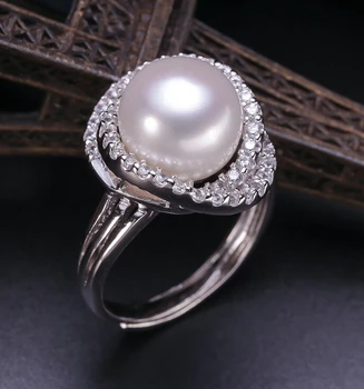 

ZCD 504+++Genuine natural shell pearls rings 11-12MM Korean Adjustable women alive.