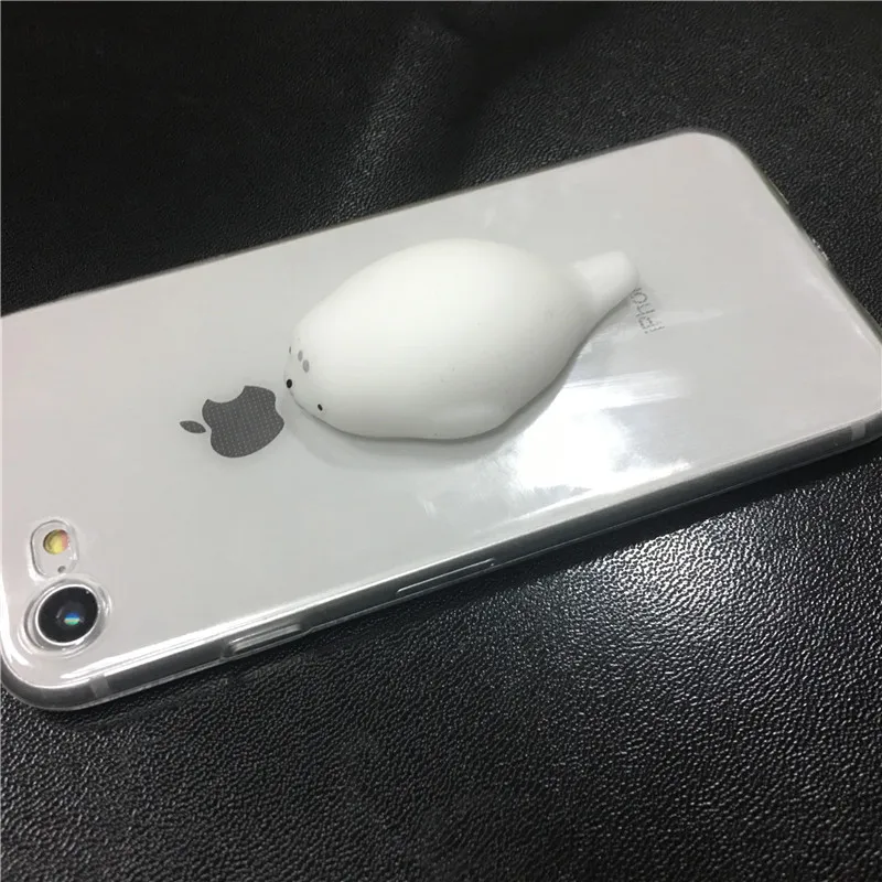 Squishy милый кошачий коготь ТПУ мягкий чехол для iPhone 5 5S SE и 6 7 8 X милые девушки подарок животные Kitty Печать морской лев чехол на 7 8 плюс - Цвет: D