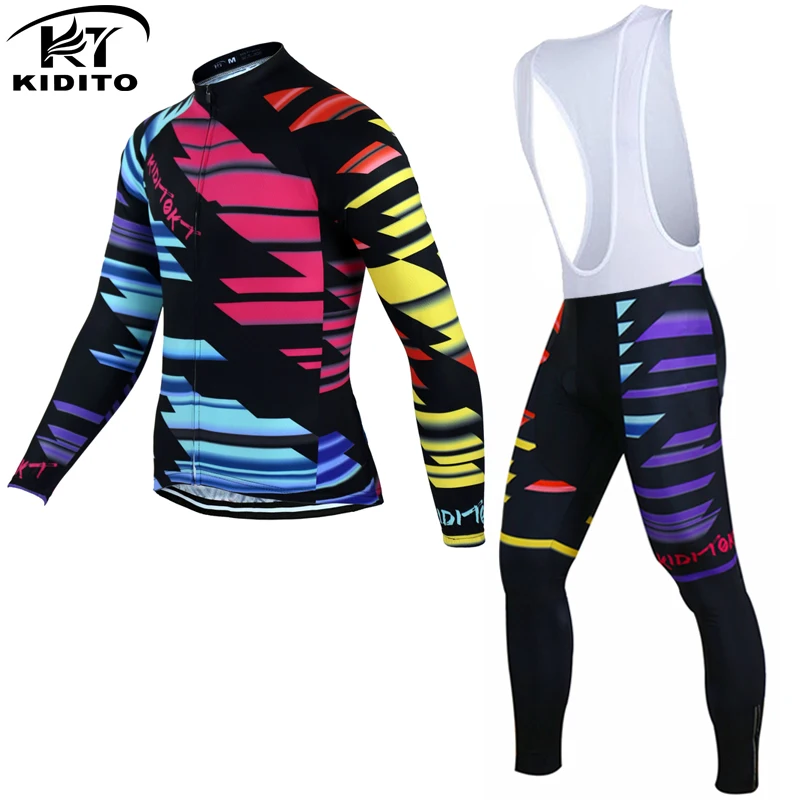 

KIDITOKT  2017 Long Sleeve Cycling Jersey Suit MTB Bicycle Clothes Maillot Ropa Ciclismo Sportswear Bike Clothing Set For Man