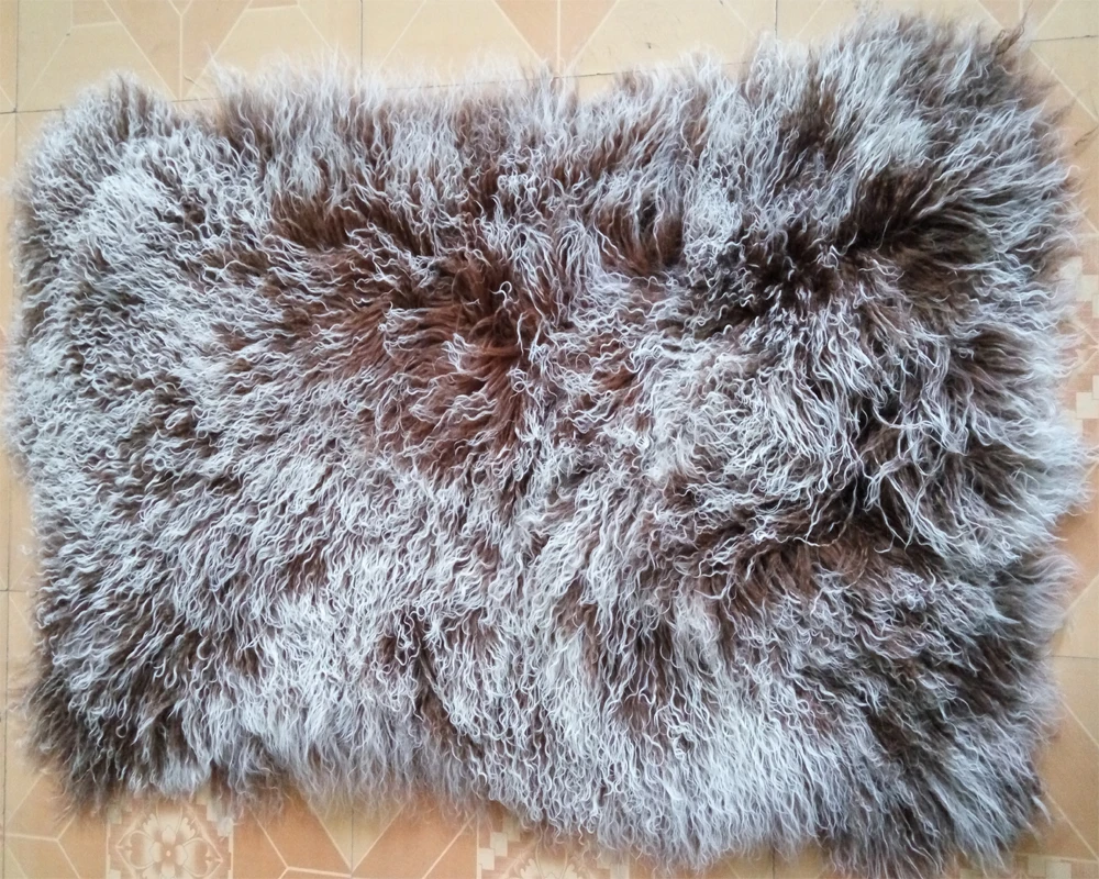 

Real Mongolian Lamb Fur Plate Rug Curly Tibetan Sheepskin Carpet Blanket Decorative Area Rugs Doll Wig Accessory