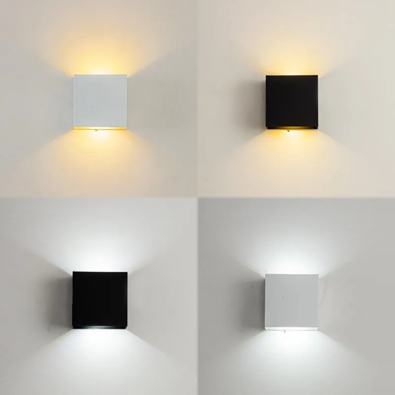 

LED 6W wall lampada Aluminium wall light rail project Square Indoor Wall Lamps bedside room bedroom wall lamps arts