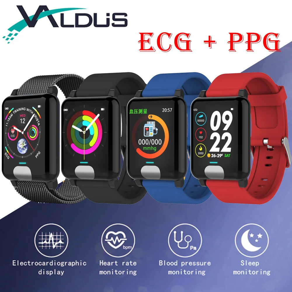

Valdus 1.3 Inch Color Screen Smart Band Fitness Bracelet ECG+PPG Blood Pressure Heart Rate Monitor Smartband For Smartphone