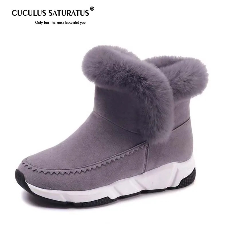 Najtaniej Cuculus 2019 zima klin Patchwork Faux futro moda kobiety buty kobieta buty platformy ciepły śnieg Femme panie Boot czarny 1036