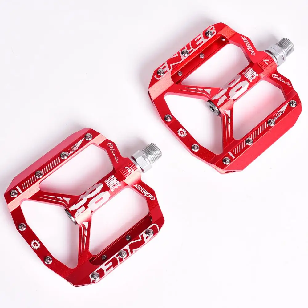 ENLEE Sicne89 Mountain Bike Pedals Ultralight Bike Pedals CNC Aluminum Alloy Pedals Bearing Pedals - Цвет: Red pair