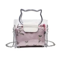 

HIVICKY 2018 Lace Small Fresh Transparent Jelly Package Cute Portable Chain female Messenger Bag torebka damska Malas De Senhora