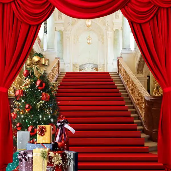 

10x10ft Photo Backgrounds Seamless Vinyl Photography Background Red Curtain Customized Wedding Stage Home Decorate Backdrops