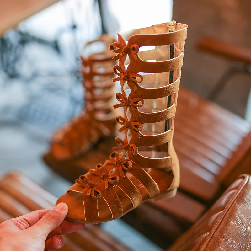 

Children Girls Summer Sandals Rome Shoes Kids Fille Princess Fashion Casual Shoes Hollow Rubber Sandals High Cylinder Antiskid