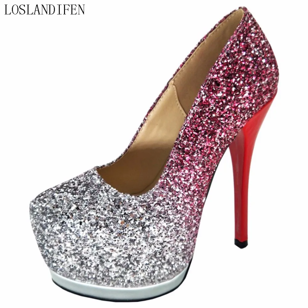 

New Platform Style Handmade Womens High Heel Pumps Nubuck Round-toe Slip-on Large Size Dress Evening Fashion Shoes X1834