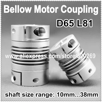 

R+W metal Zero-Backlash bellow servo motor Coupling D65 L81 bore CNC 12 12.7 14 15 16 17 18 19 20 22 24 25 28 30 32 35 38 mm
