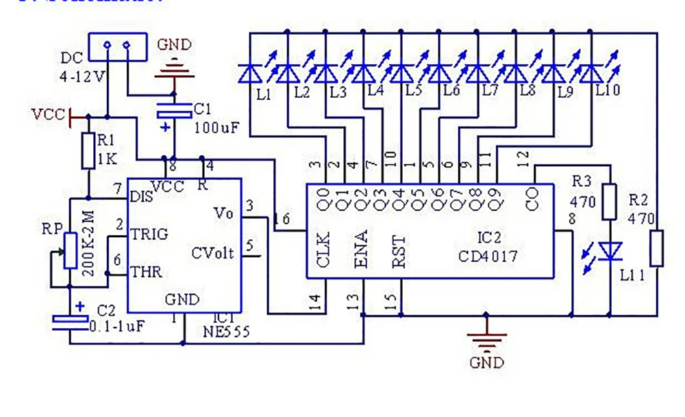 NE555 электронный набор для самостоятельной сборки CD4017 светильник водный течёт светильник светодиодный модуль DIY Marquee светильник белый ходовой поток светодиодный комплект для самостоятельной сборки