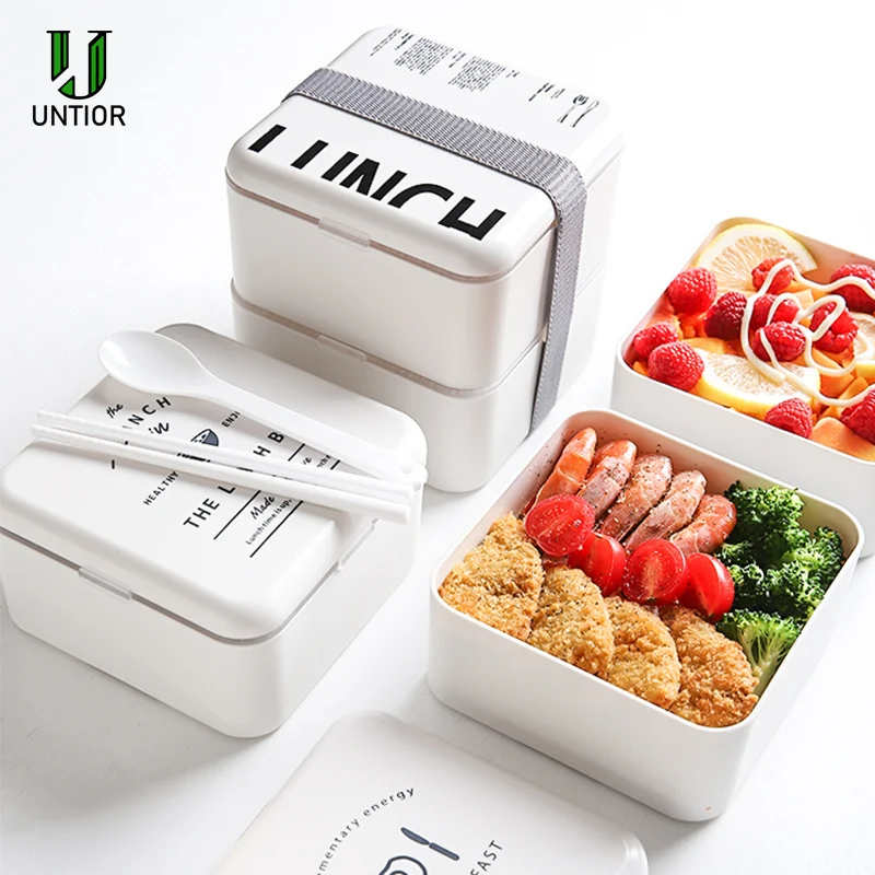 

UNTIOR Bento Box Set 2 Layer Lunch Box With Soup Mug Double Sealed Insulated Portable Food Storage Container Kitchen Dinnerware