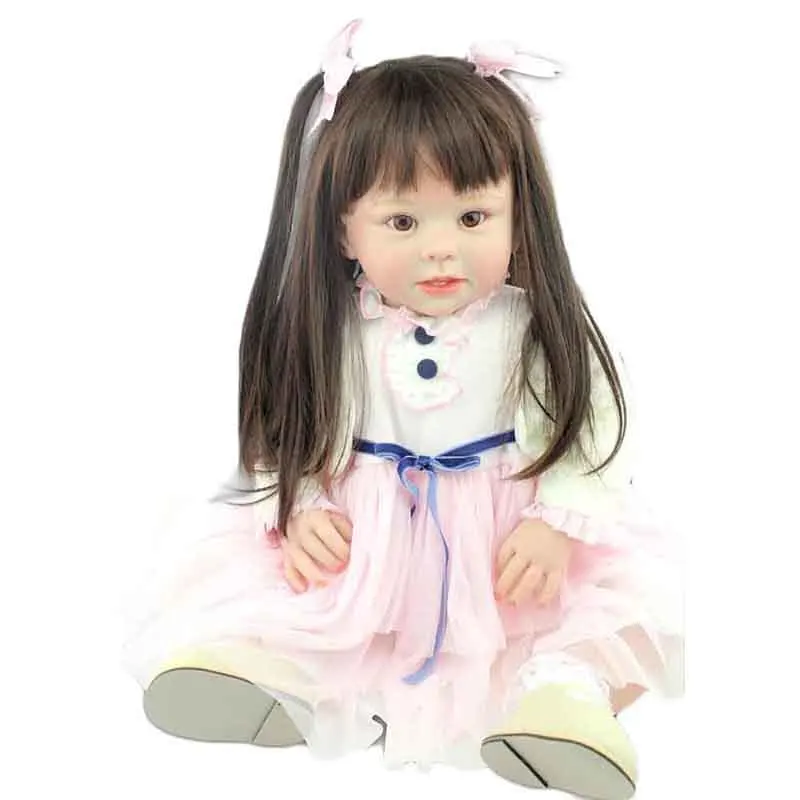 

New arrival 70cm 28inch Handmade Baby Girl Doll Soft Silicone Vinyl Lifelike Simulation Cute The Best Platmate Gift for Birthday