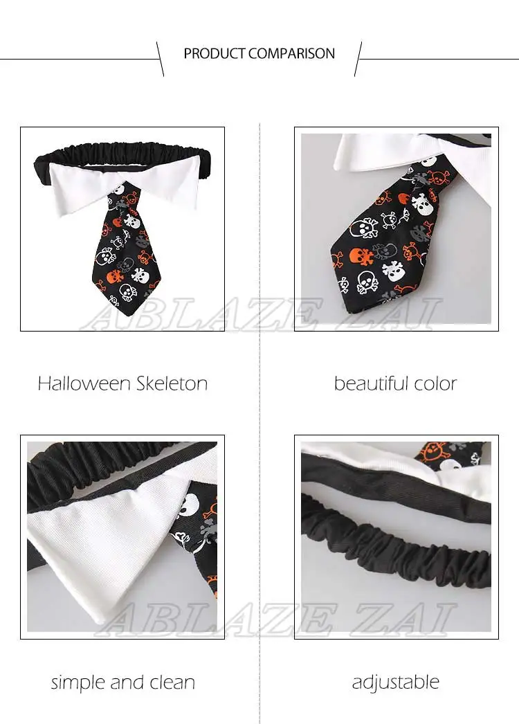 Черный хлопковый галстук с принтом для собак и кошек