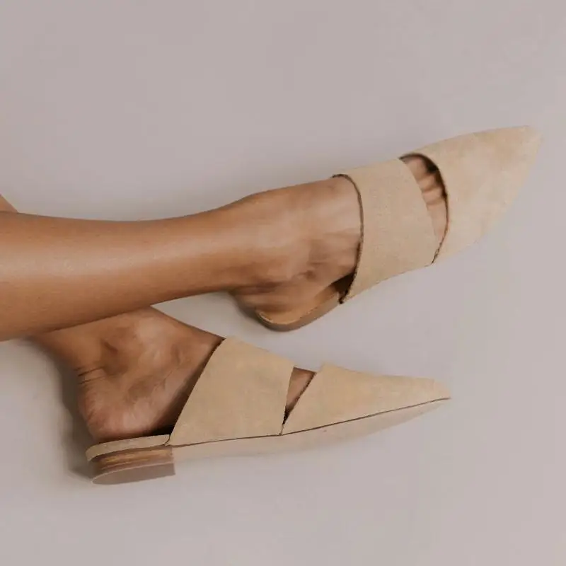 Женская обувь на плоской подошве zapatos mujer тапочки с острым носком для девочек