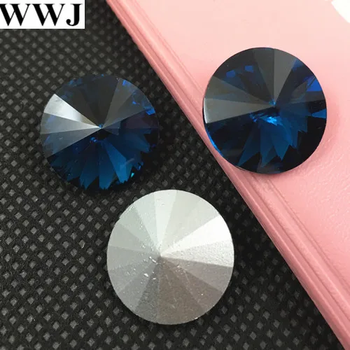 Все размеры цвета стеклянные Риволи Кристалл причудливый Камень 6 мм 8 мм, 10 мм, 12 мм, 14 мм, 16,18 мм ювелирные камни AB, розово-красный - Цвет: blue zircon