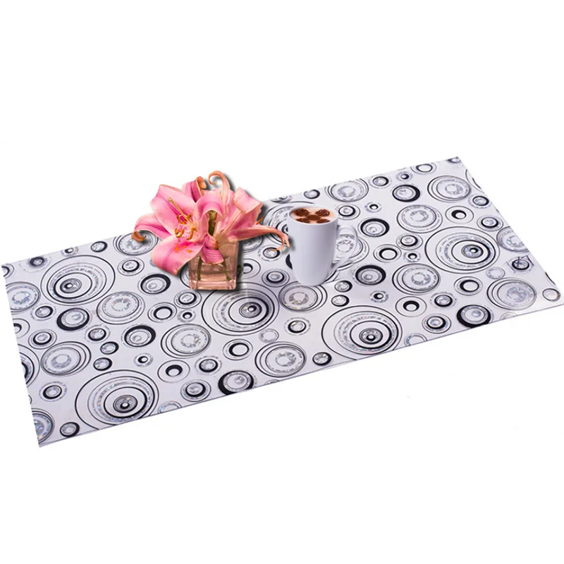  HAZY PVC Tablecloth Waterproof Rectangle Table Cover Transparent with Kitchen Pattern Oil Table Clo