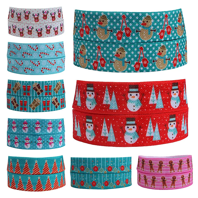 

FLRA FOE(50 yards/lot) New arrival Christmas decoration foe fold over elastic ribbon roll