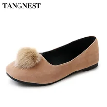 Tangnest/женские лоферы из искусственного меха для отдыха; повседневные женские балетки на плоской подошве без шнуровки с круглым носком; мягкая женская обувь на плоской подошве; сезон весна-осень; XWD6485
