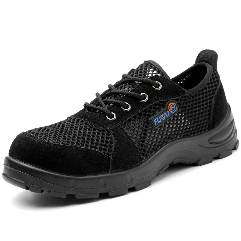plus size mens steel toe cap working safety shoes summer platform worker shoe black security boots chaussure securite travail | Обувь