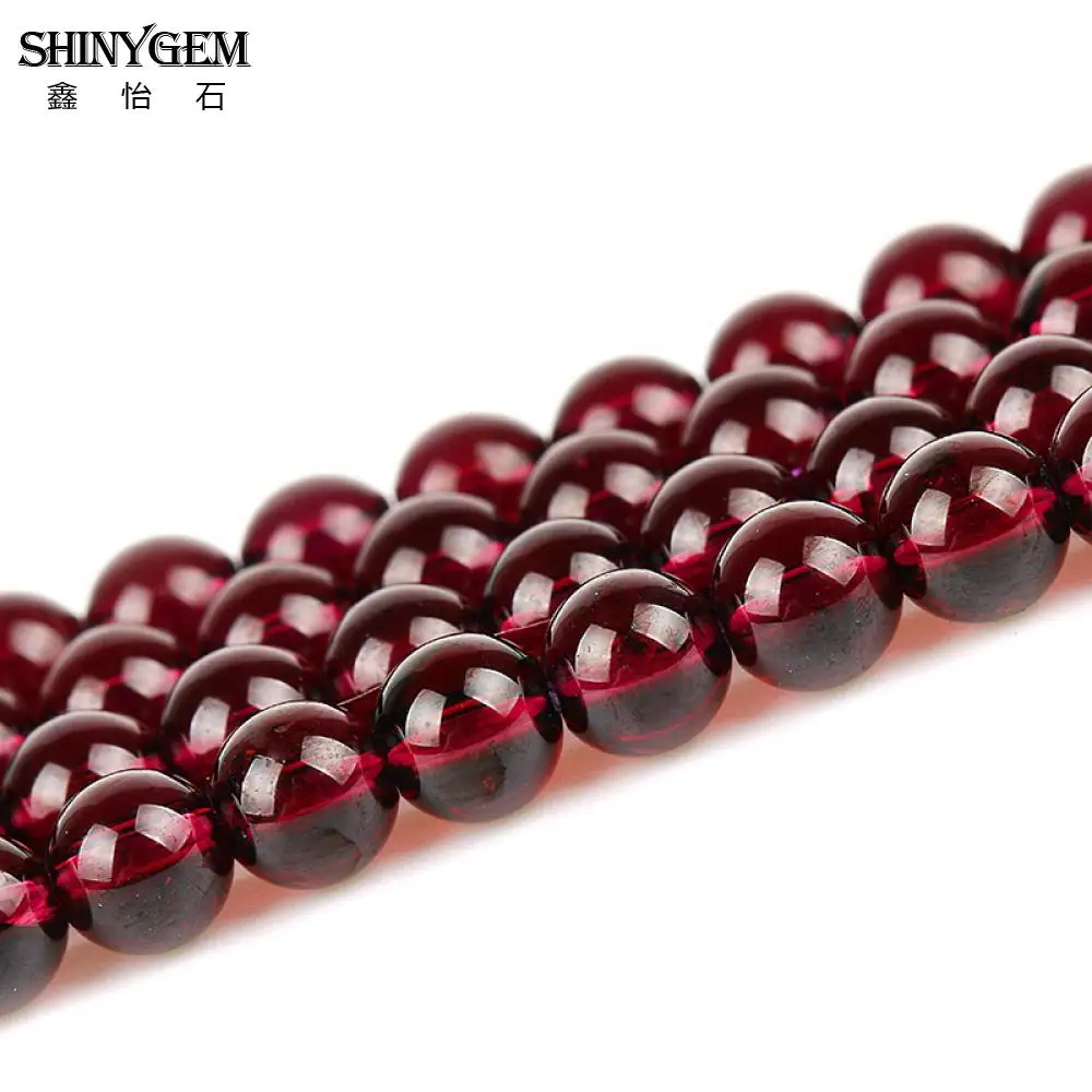 

ShinyGem AAA Grade Garnet Beads 3.5/4/5/6/7mm Round Purple Red Garnet Loose Beads Genuine Natural Stone Beads For Jewelry Making