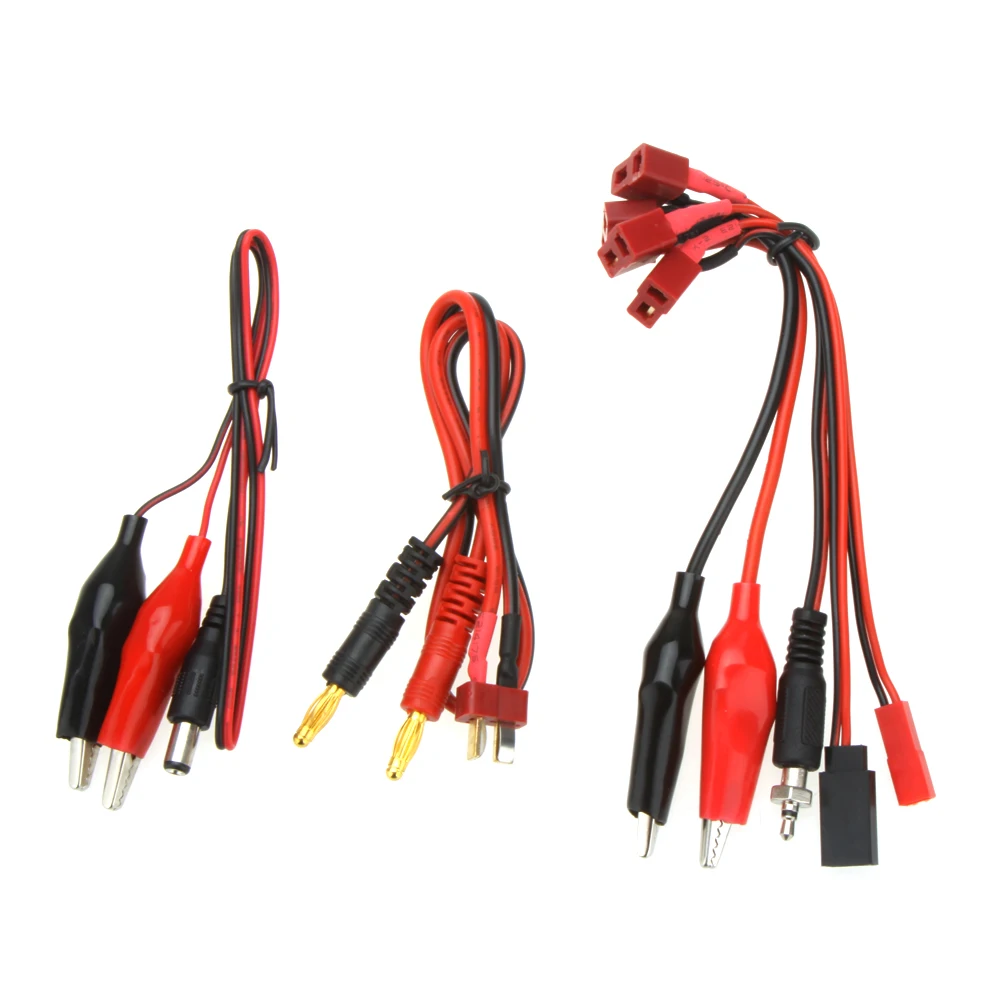 

Balance Charger T Plug Connector Cable Set With Glow/Crocodile Clamp/Clip/JST/Futaba Plug for RC Balance Charger
