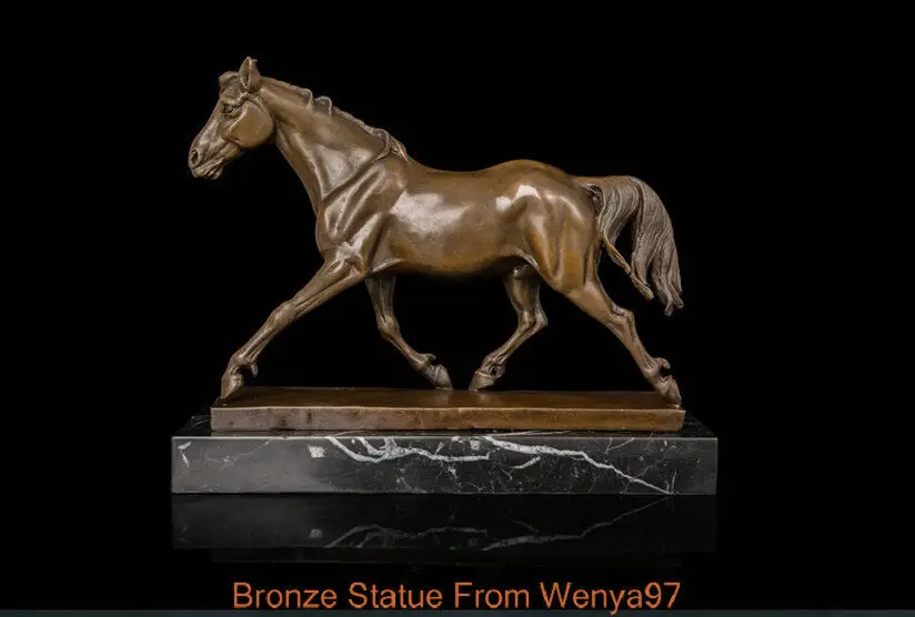 

SS Art Deco Sculpture Horse Bronze Statue Signed ##