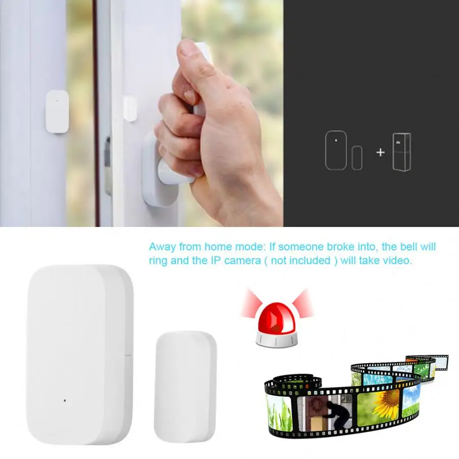 

Smart Window Door Sensor Detector Wireless Connection Multi-purpose