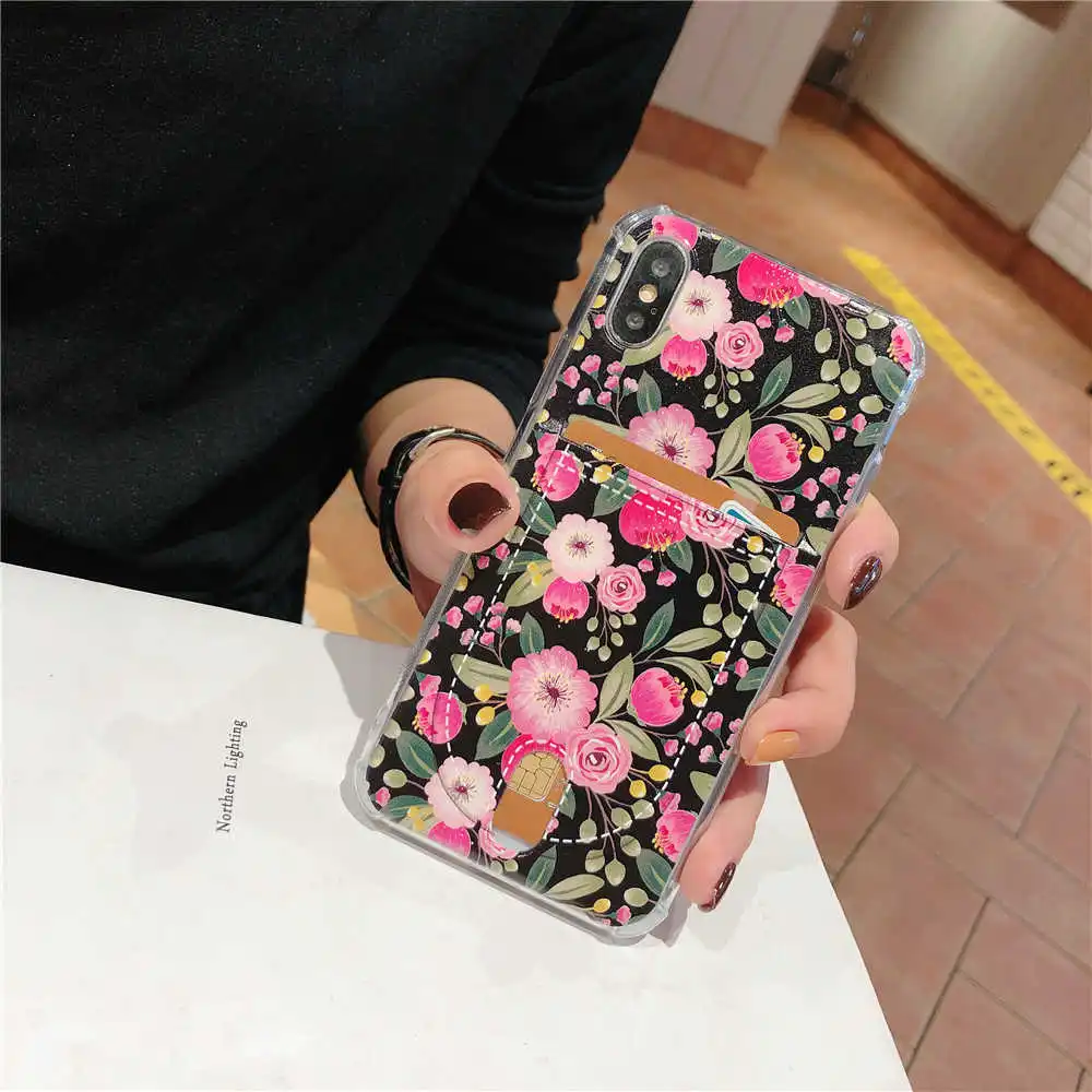 For Iphone X Case Marble TPU Case for Iphone 8 8Plus Credit Card Holder Back Cover for iphone 6 6plus 7 7plus Protective shell (21)