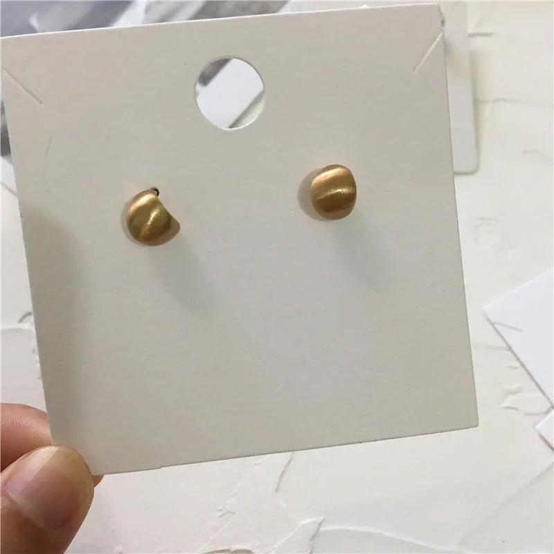 

WTLTC Matte Gold Sliver Color Small Stud Earrings for Women Trendy Metal C Shaped Earrings Simple Geometrical Wide Post Earrings