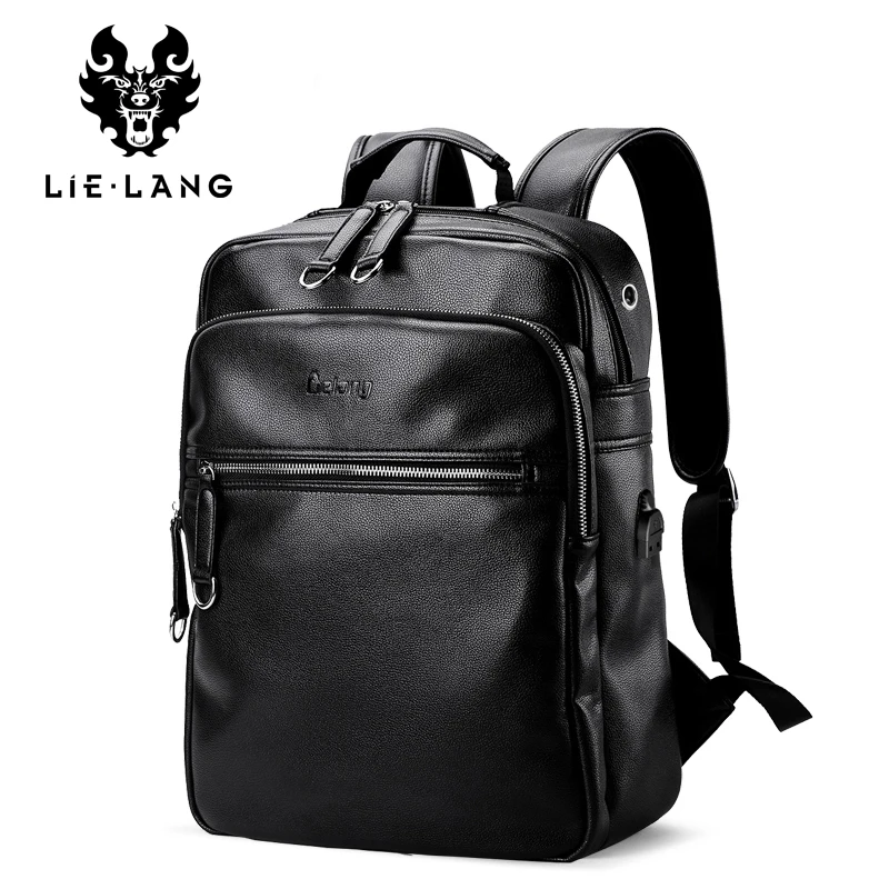 LIELANG impermeable 15,6 pulgadas Laptop Mochila hombres mochilas de cuero para adolescentes hombres Casual Mochila para hombre Mochila