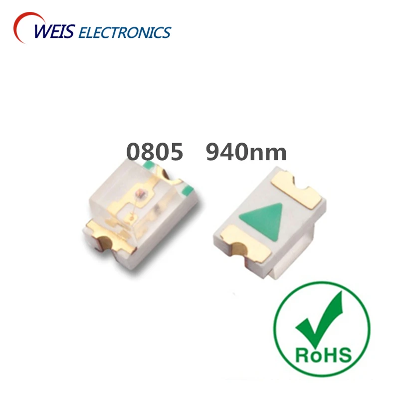 20 шт. 0805 1,3 нм(28-30 мВт)/940нм(18-20 МВт) SMD светодиодный инфракрасный диоды 1,5-2,0 в 20мА 1,2* мм