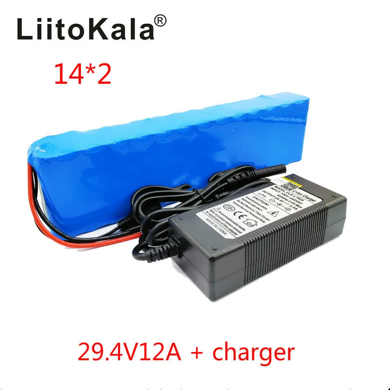 

LiitoKala 7S4P 24V 12ah lithium battery pack batteries for electric motor bicycle ebike scooter wheelchair cropper with BMS