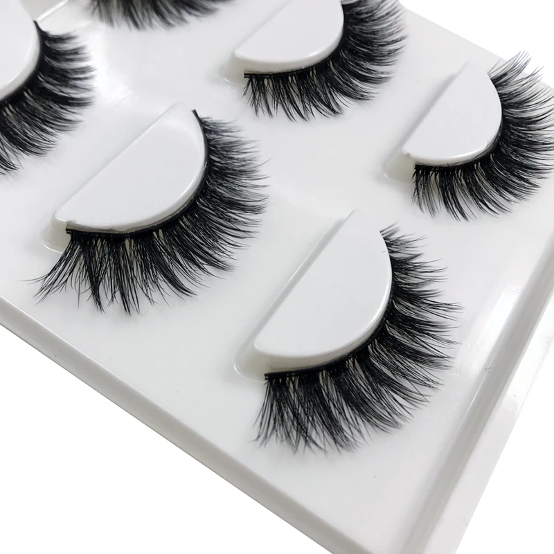 

New 3 pairs handmade natural false eyelashes fake lashes mink eyelashes 3d mink lashes makeuo eyelash extension for maquiagem