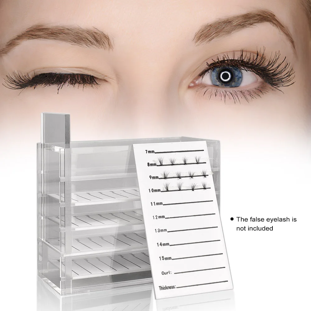 

5 Layers Clear Eyelash Storage Box Makeup Organizer False Eyelashes Glue Pallet Holders Grafting Eyelashes Extension Tool