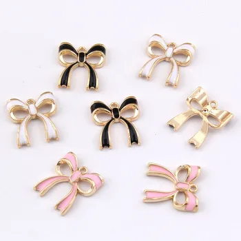 

100pcs Enamel charm bow-knot Exquisite Alloy Pendants 20*17mm 2g Handmade Jewelry Making DIY Supplies European Alloy accessories