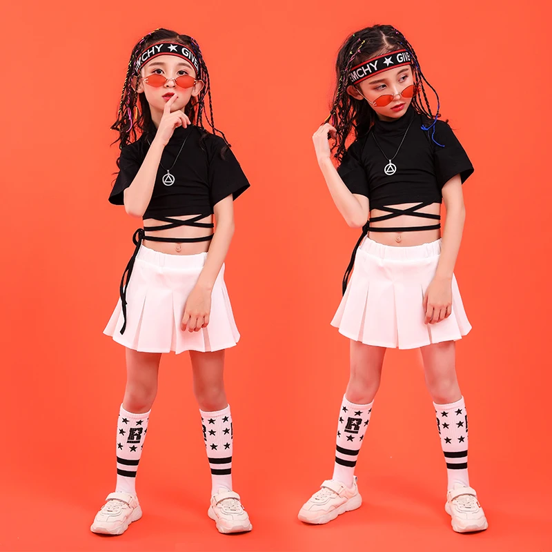 Summer baby girls clothing set 6 8 10 12 14 16 18 T cheerleader costume Girlhip hip hop dance costumes kids girls boutique outfits (7)