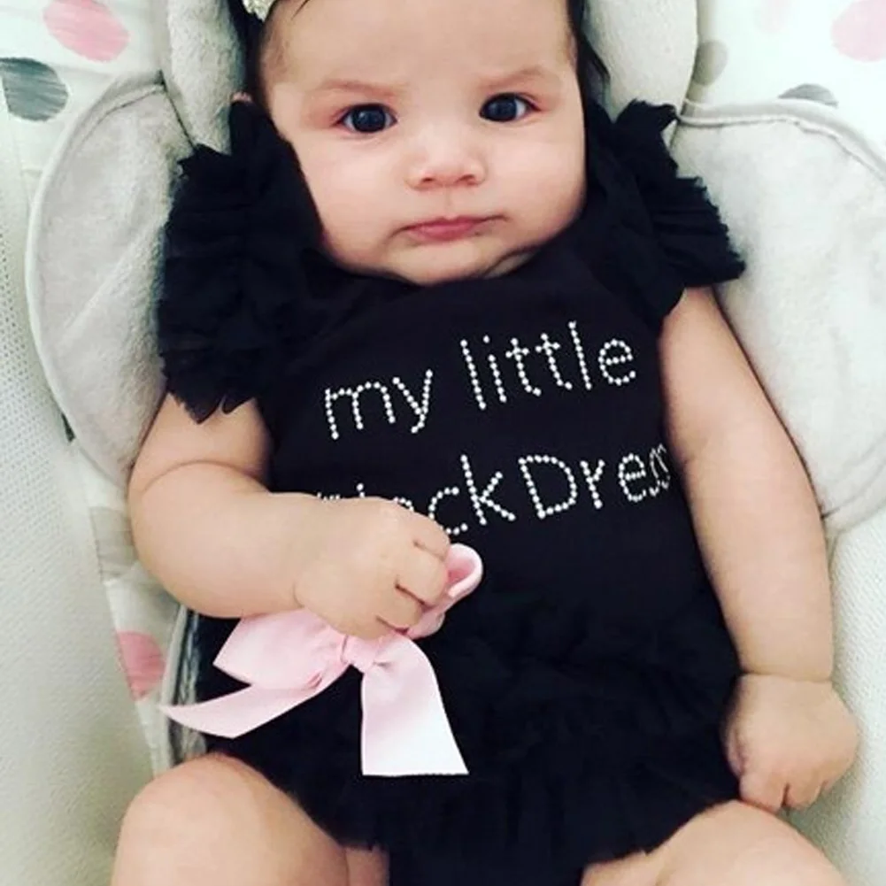 New Arrival Spring Baby Infant Girls Lovely Sleeveless Letter Print Black Romper Dress Princess Bubble Dresses For 0-24M цена New Arrival Spring Baby Infant Girls Lovely Sleeveless Letter Print Black Romper Dress Princess Bubble Dresses For 0-24M цены онлайн
