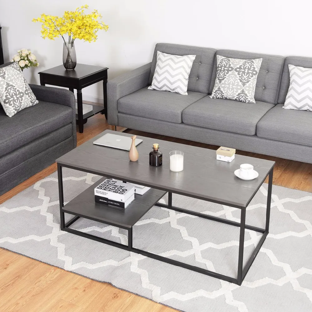 Giantex 2-Tier Coffee Cocktail Accent End Table Sofa Side Living Room Furniture W/shelf Living Room Furniture HW58266 Giantex 2-Tier Coffee Cocktail Accent End Table Sofa Side Living Room Furniture W/shelf Living Room Furniture HW58266
