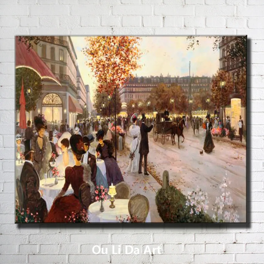classical court figures city streets night scenery oil painting canvas printing printed on wall art decoration picture | Дом и сад
