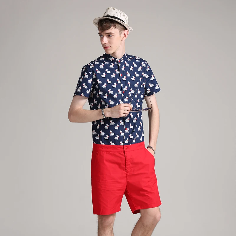 Летние шорты и рубашка с цветами для мужчин хип-хоп короткий рукав комбинезон цельный