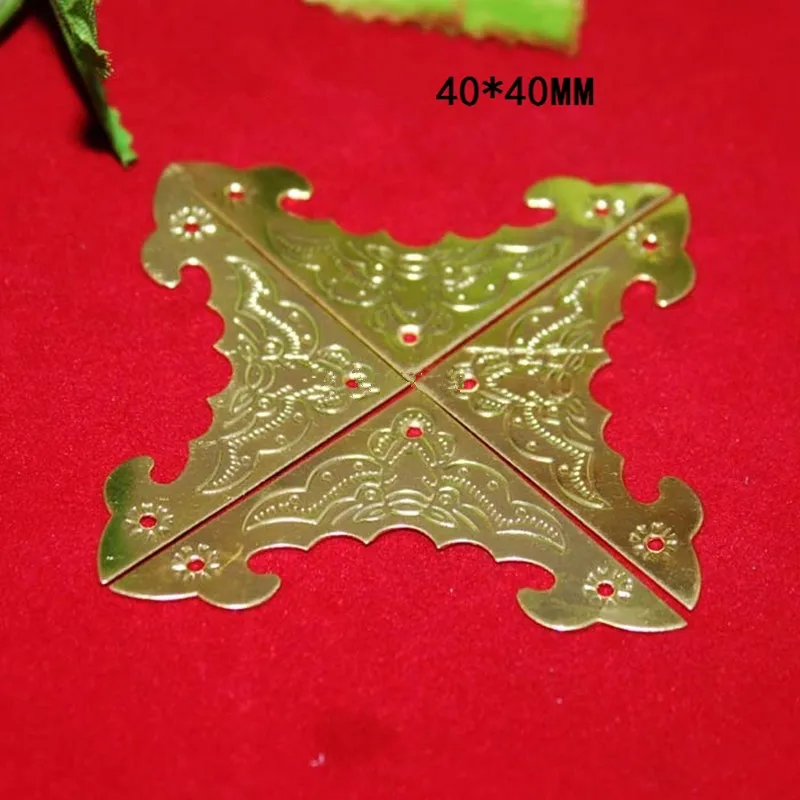 Filigree-Triangle-Bat-Coner-Cabochon-Ancient-Yellow-Corner-Flatback-Metal-Embellishments-Scrapbooking-Decor-For-Wooden-Box