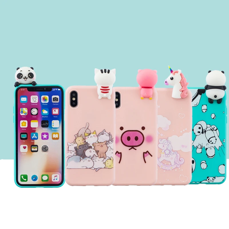 Мягкий силиконовый чехол для телефона с 3D-принтом милого единорога панды iPhone 5 5S SE