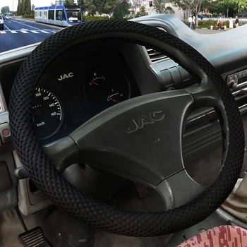 

KKYSYELVA Leather Steering Wheel Covers for Car Bus Truck 36 38 40 42 45 47 50cm Diameter Auto Steering-wheel cover